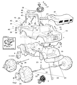 Part Location Diagram of 78471-4239 Power Wheels Steering Column